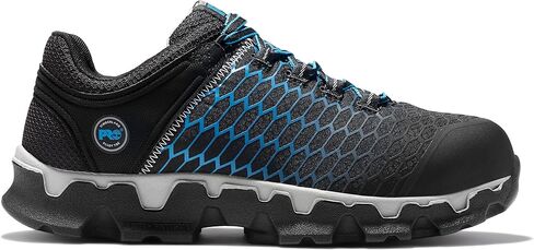 حذاء Timberland PRO الرجالي Powertrain Sport Alloy Safety Toe Electric Hazer Athletic Work Shoe، أسود من النايلون Ripstop مع أزرق، 9.5 عرض أمريكي in Saudi Arabia