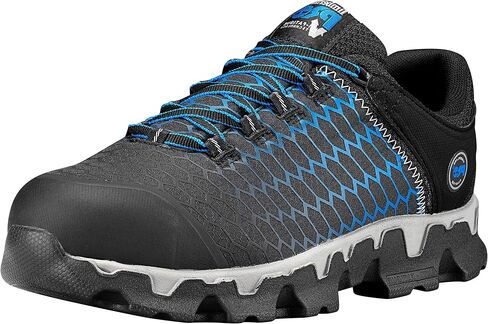حذاء Timberland PRO الرجالي Powertrain Sport Alloy Safety Toe Electric Hazer Athletic Work Shoe، أسود من النايلون Ripstop مع أزرق، 9.5 عرض أمريكي in Saudi Arabia