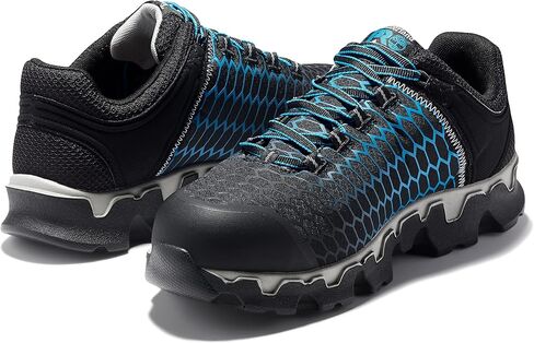 حذاء Timberland PRO الرجالي Powertrain Sport Alloy Safety Toe Electric Hazer Athletic Work Shoe، أسود من النايلون Ripstop مع أزرق، 9.5 عرض أمريكي in Saudi Arabia
