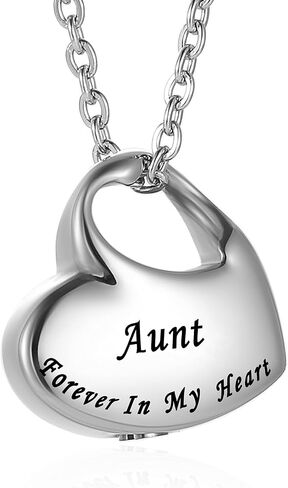 VIUJUH Cremation Urn Necklace for Ashes Urn Jewelry,Forever in My Heart Carved Locket,Stainless Steel Keepsake Waterproof Memorial Pendant for mom & dad Free Filling Kit in Kuwait