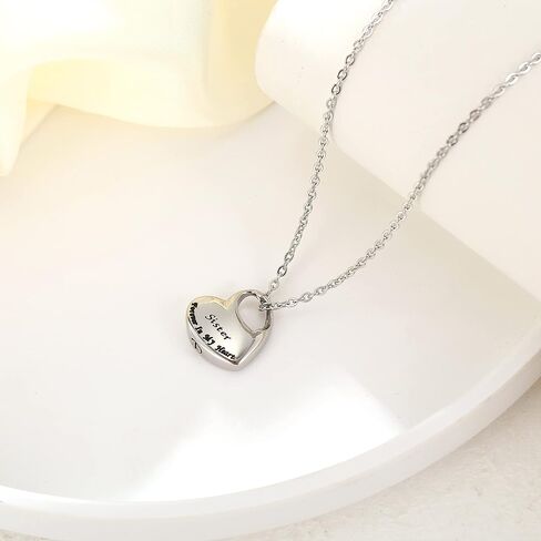 VIUJUH Cremation Urn Necklace for Ashes Urn Jewelry,Forever in My Heart Carved Locket,Stainless Steel Keepsake Waterproof Memorial Pendant for mom & dad Free Filling Kit in Kuwait