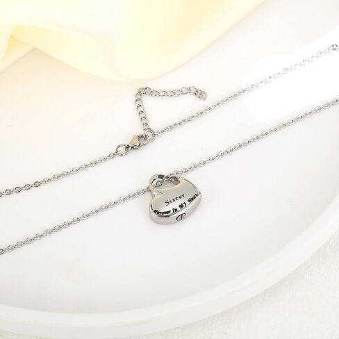 VIUJUH Cremation Urn Necklace for Ashes Urn Jewelry,Forever in My Heart Carved Locket,Stainless Steel Keepsake Waterproof Memorial Pendant for mom & dad Free Filling Kit in Kuwait