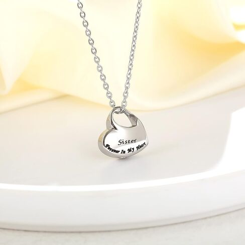 VIUJUH Cremation Urn Necklace for Ashes Urn Jewelry,Forever in My Heart Carved Locket,Stainless Steel Keepsake Waterproof Memorial Pendant for mom & dad Free Filling Kit in Kuwait