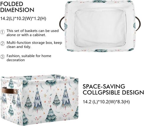 senya Storage Bin Basket Large Foldable Clothes Bag Rectangle Collapsible Fabric Laundry Hamper Folding Washing Bin Green Christmas Tree in Saudi Arabia