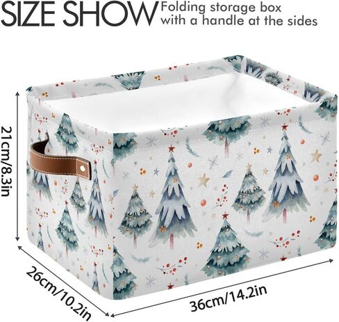 senya Storage Bin Basket Large Foldable Clothes Bag Rectangle Collapsible Fabric Laundry Hamper Folding Washing Bin Green Christmas Tree in Saudi Arabia