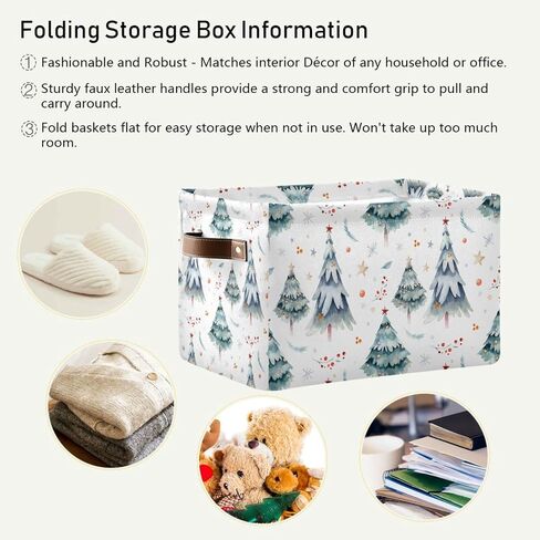 senya Storage Bin Basket Large Foldable Clothes Bag Rectangle Collapsible Fabric Laundry Hamper Folding Washing Bin Green Christmas Tree in Saudi Arabia