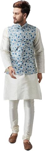 Sojanya (Since 1958, Men's Silk Blend Printed ONLY Nehru Jacket in Saudi Arabia
