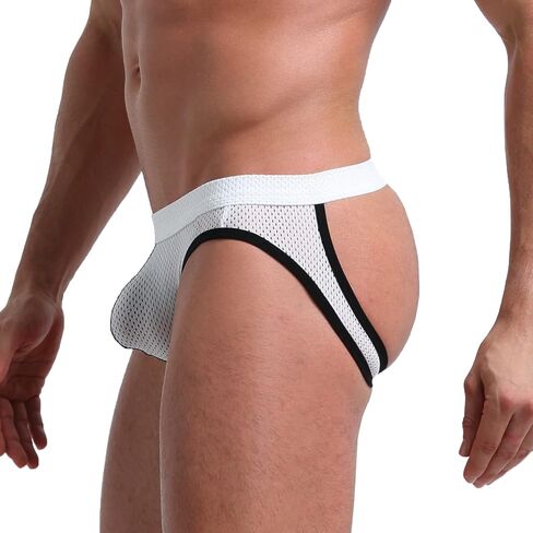 Linemoon Mens Jockstrap Sexy Underwear Athletic Supporters Mesh Jock Straps Male in Saudi Arabia