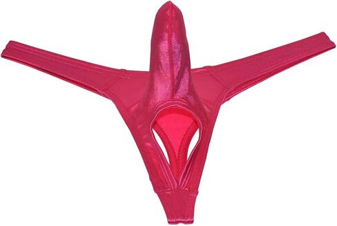 Jaxu Sexy Men's Long Bulge Pouch Thong Underwear Balls Out Shiny T-back Soft & Stretchy G-string in Kuwait