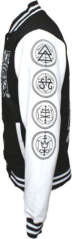 Ouija Board Varsity Mens Goth Emo Occult Cotton Bomber Jacket with Large Print in Saudi Arabia