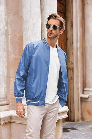 سترات منفوخة للرجال من COOFANDY سترة واقية خفيفة الوزن بسحاب كامل سترة اسكواش غير رسمية للربيع والخريف معطف نشط ملابس خارجية in Kuwait