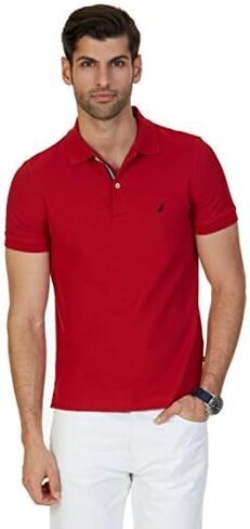 Nautica Men's Slim Fit Short Sleeve Solid Polo Shirt in Kuwait