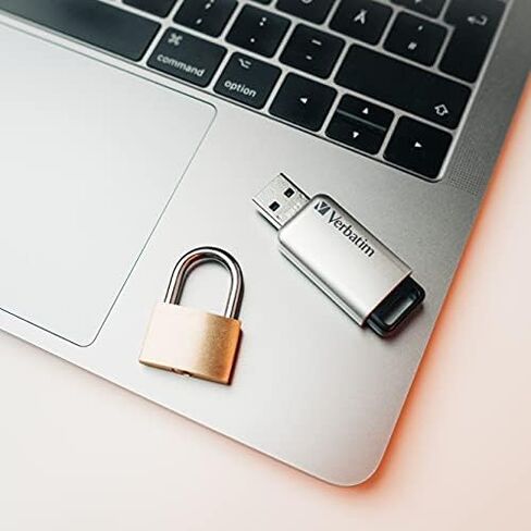 فيرباتيم ذاكرة فلاش ستور اند جو سيكيور برو USB 3.0 سعة 128 جيجابايت، فضي in Kuwait