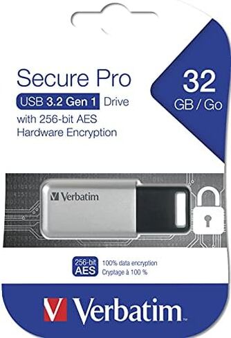 فيرباتيم ذاكرة فلاش ستور اند جو سيكيور برو USB 3.0 سعة 128 جيجابايت، فضي in Kuwait