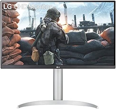 LG 27UP850-W Monitor 27" UHD (3840 x 2160) IPS Display, VESA DisplayHDR 400, DCI-P3 95% Color Gamut, USB-C,3-Side Virtually Borderless Display, Height/Pivot/Tilt Adjustable Stand - Silver in Saudi Arabia