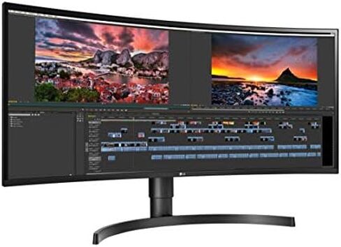 شاشة ال جي 34WN80C-B 34 بوصة 21:9 المنحنية الترا وايد WQHD IPS مع اتصال USB من النوع C وRGB 99% لون التدرج والتوافق مع HDR10، أسود (2019) in Kuwait