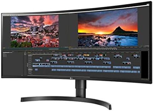 شاشة ال جي 34WN80C-B 34 بوصة 21:9 المنحنية الترا وايد WQHD IPS مع اتصال USB من النوع C وRGB 99% لون التدرج والتوافق مع HDR10، أسود (2019) in Kuwait