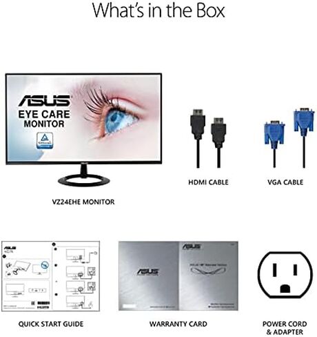 Asus VA24EHE 23.8” Monitor, 1080P, Full HD, IPS, 75Hz, HDMI D-Sub DVI-D, Adaptive-Sync/FreeSync in Kuwait