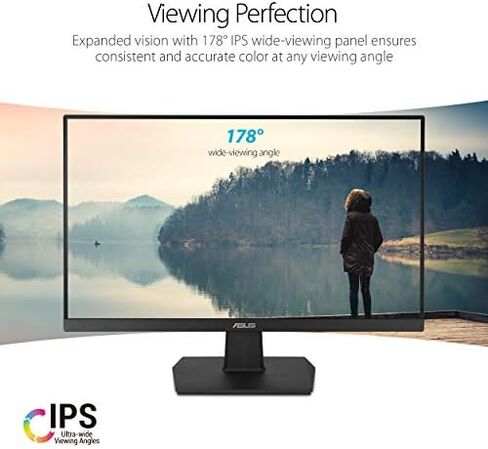 Asus VA24EHE 23.8” Monitor, 1080P, Full HD, IPS, 75Hz, HDMI D-Sub DVI-D, Adaptive-Sync/FreeSync in Kuwait