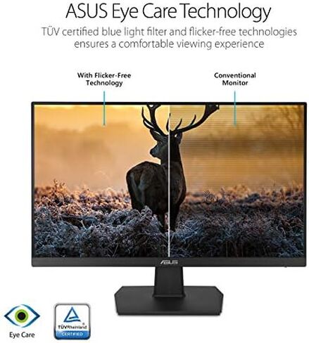Asus VA24EHE 23.8” Monitor, 1080P, Full HD, IPS, 75Hz, HDMI D-Sub DVI-D, Adaptive-Sync/FreeSync in Kuwait