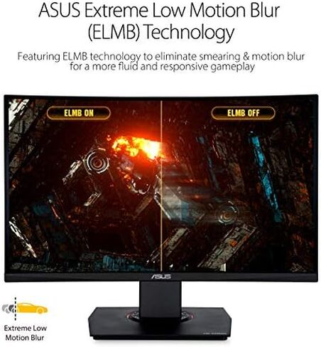 ASUS TUF Gaming 23.6" 1080P Curved Monitor (VG24VQR) - Full HD, 165Hz, 1ms, Extreme Low Motion Blur, Speaker, Adaptive-Sync, FreeSync Premium, Shadow Boost, VESA Mountable, DisplayPort, HDMI in Saudi Arabia