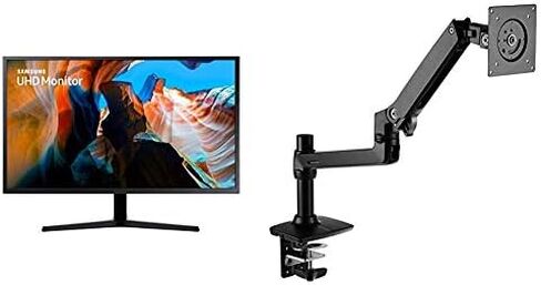 SAMSUNG 32 inch UJ59 4k monitor (LU32J590UQNXZA) - UHD, 3840 x 2160p, 60hz, 4ms, Dual monitor, laptop monitor, monitor stand / riser / mount compliant, AMD FreeSync, Gaming, HDMI, DP, Black in Saudi Arabia
