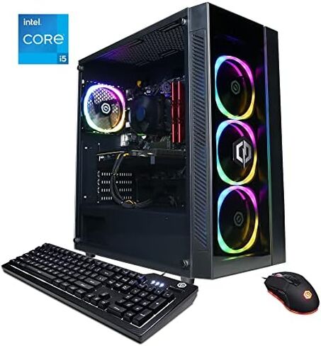 CYBERRPOWERPC Gamer Xtreme VR Gaming PC, Intel Core i5-11600KF 3.9GHz, GeForce RTX 3060 12GB, 16GB DDR4, 500GB PCI-E NVMe SSD, 1TB HDD, WiFi Ready & Win 11 Home (GXiVR8480A11), Black in Saudi Arabia