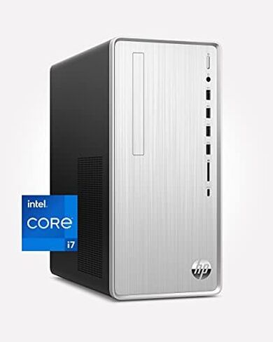 HP Pavilion Desktop PC, 11th Gen Intel Core i7-11700 Processor, 16 GB RAM, 256 GB SSD, 1 TB SATA Hard Drive, Windows 11, Wi-Fi 6 & Bluetooth 5.0 Combo, 9 USB Ports, Sleek Tower (TP01-2070, 2021) in Saudi Arabia