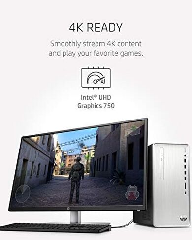 HP Pavilion Desktop PC, 11th Gen Intel Core i7-11700 Processor, 16 GB RAM, 256 GB SSD, 1 TB SATA Hard Drive, Windows 11, Wi-Fi 6 & Bluetooth 5.0 Combo, 9 USB Ports, Sleek Tower (TP01-2070, 2021) in Saudi Arabia