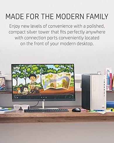 HP Pavilion Desktop PC, 11th Gen Intel Core i7-11700 Processor, 16 GB RAM, 256 GB SSD, 1 TB SATA Hard Drive, Windows 11, Wi-Fi 6 & Bluetooth 5.0 Combo, 9 USB Ports, Sleek Tower (TP01-2070, 2021) in Saudi Arabia
