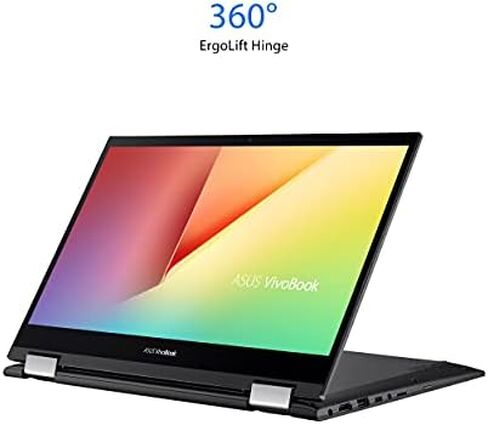 ASUS VivoBook Flip 14 Thin and Light 2-in-1 Laptop, 14” FHD Touch, 11th Gen Intel Core i3-1115G4, 4GB RAM, 128GB SSD, Thunderbolt 4, Fingerprint, Windows 10 Home in S Mode, Indie Black, TP470EA-AS34T in Kuwait