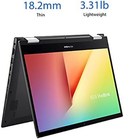 ASUS VivoBook Flip 14 Thin and Light 2-in-1 Laptop, 14” FHD Touch, 11th Gen Intel Core i3-1115G4, 4GB RAM, 128GB SSD, Thunderbolt 4, Fingerprint, Windows 10 Home in S Mode, Indie Black, TP470EA-AS34T in Kuwait