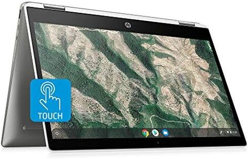 HP Chromebook x360 14-inch HD Touchscreen Laptop, Intel Celeron N4000, 4 GB RAM, 32 GB eMMC, Chrome (14b-ca0010nr, Ceramic White/Mineral Silver) in Saudi Arabia