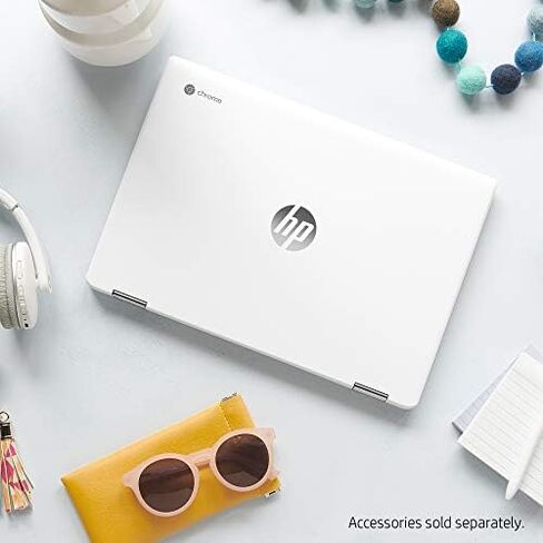 HP Chromebook x360 14-inch HD Touchscreen Laptop, Intel Celeron N4000, 4 GB RAM, 32 GB eMMC, Chrome (14b-ca0010nr, Ceramic White/Mineral Silver) in Saudi Arabia