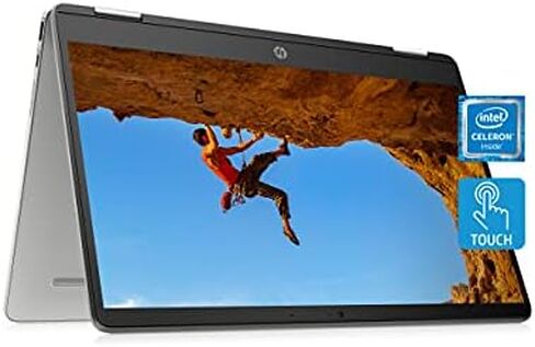 كمبيوتر محمول HP Chromebook x360 14، معالج Intel Celeron، ذاكرة وصول عشوائي 4 جيجابايت، 32 جيجابايت eMMC، شاشة 14 بوصة عالية الدقة (1366 × 768)، نظام تشغيل Chrome، كاميرا ويب وميكروفونات مزدوجة، العمل، الترفيه، المدرسة، عمر بطارية طويل (14a-ca0040nr، 2021 in Kuwait
