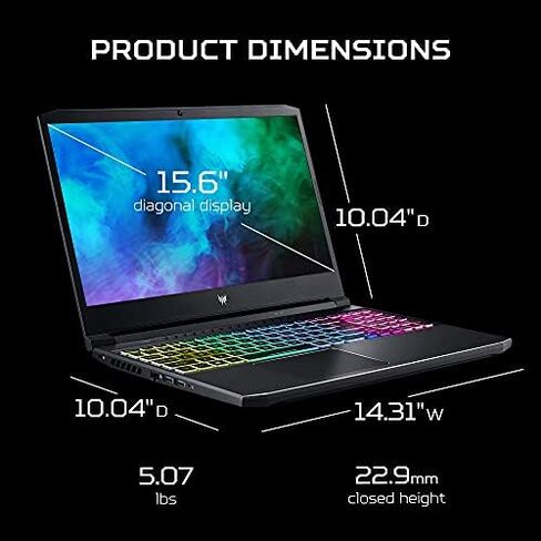Acer Predator Helios 300 PH315-54-760S Gaming Laptop | Intel i7-11800H | NVIDIA GeForce RTX 3060 Laptop GPU | 15.6" Full HD 144Hz 3ms IPS Display | 16GB DDR4 | 512GB SSD | Killer WiFi 6 | RGB Keyboard in Saudi Arabia