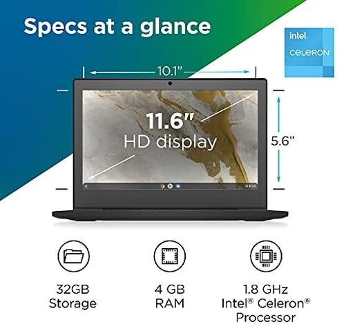 Lenovo IdeaPad 3 11 Chromebook Laptop, 11.6" HD Display, Intel Celeron N4020, 4GB RAM, 64GB Storage, Intel UHD Graphics 600, Chrome OS in Saudi Arabia