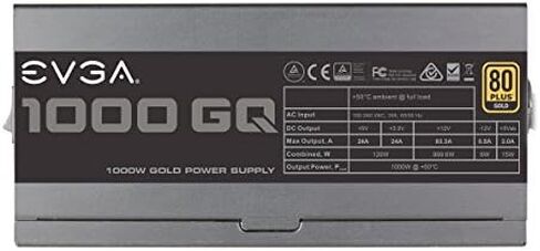 EVGA 210-GQ-1000-V1,1000 GQ, 80+ GOLD 1000W, Semi Modular, EVGA ECO Mode, 5 Year Warranty, Power Supply,Black in Saudi Arabia