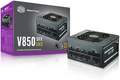 وحدة تبريد ماستر V850 SFX ذهبية كاملة، 850 وات، 80+ كفاءة ذهب، تتضمن دعامة ATX، مروحة FFDB هادئة، عامل شكل SFX، ضمان لمدة 10 سنوات in Kuwait