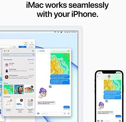2021 Apple iMac (24-inch, Apple M1 chip with 8‑core CPU and 7‑core GPU, 8GB RAM, 256GB) - Silver in Saudi Arabia