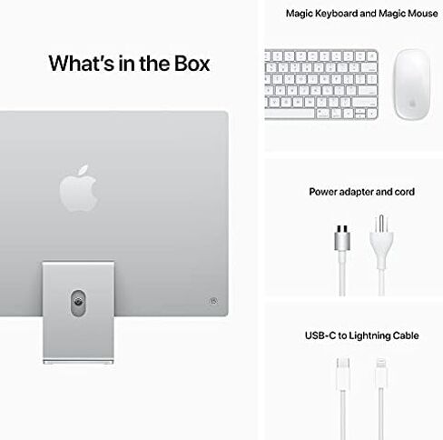 Apple 2021 iMac All in one Desktop Computer with M1 chip: 8-core CPU, 8-core GPU, 24-inch Retina Display, 8GB RAM, 256GB SSD Storage, Matching Accessories. Works with iPhone/iPad; Blue in Kuwait
