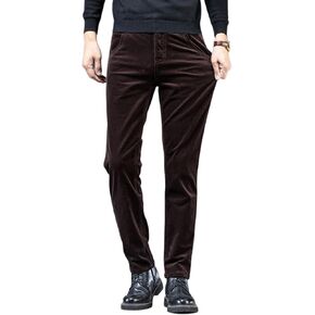 utcoco Men's Cotton Slim Fit Corduroy Pant Straight-Leg Fleece Lined Corduroy Pant for Men in Kuwait