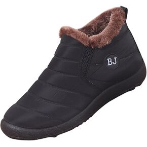 Mens Winter Shoes Waterproof Fur Warm Non-Slip Outdoor Casual Lined Booties Slip on Lined Winter Booties Snow Shoes for Men in Saudi Arabia