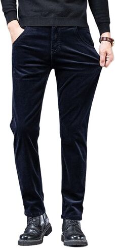 utcoco Men's Cotton Slim Fit Corduroy Pant Straight-Leg Fleece Lined Corduroy Pant for Men in Saudi Arabia