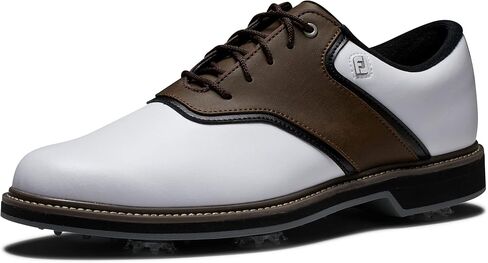 FootJoy Men's FJ Originals Golf Shoe, White/Brown, 12 in Saudi Arabia