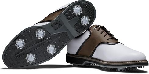 FootJoy Men's FJ Originals Golf Shoe, White/Brown, 12 in Saudi Arabia