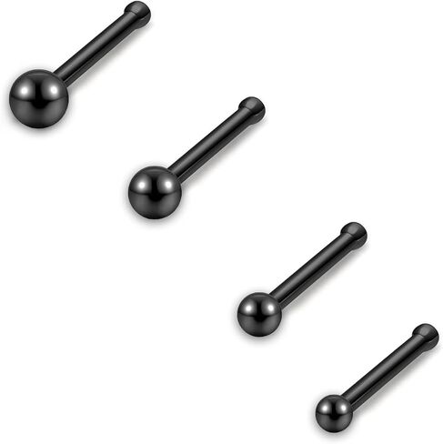 AllerPierce 20G 20Pcs Nose Studs Rings Stainless Steel CZ L Shape Bone Screw Stud Nose Piercing Jewelry for Women Men Hypoallergenic Nose Pin 1.5mm 2mm 2.5mm 3mm in Saudi Arabia