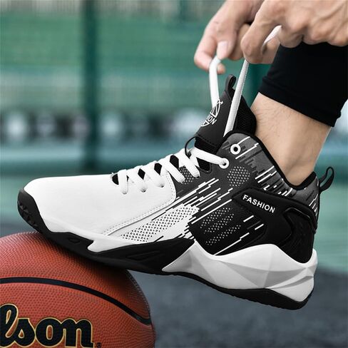 Sanearde Men's Fashion Basketball Shoes Lightweight Breathable Non-Slip Tennis Sneakers Slip On Classic Sports Aldult in Saudi Arabia