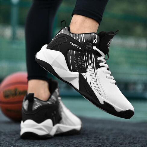 Sanearde Men's Fashion Basketball Shoes Lightweight Breathable Non-Slip Tennis Sneakers Slip On Classic Sports Aldult in Saudi Arabia
