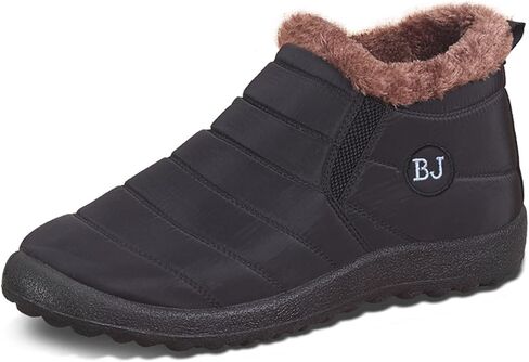 Mens Winter Shoes Waterproof Fur Warm Non-Slip Outdoor Casual Lined Booties Slip on Lined Winter Booties Snow Shoes for Men in Saudi Arabia